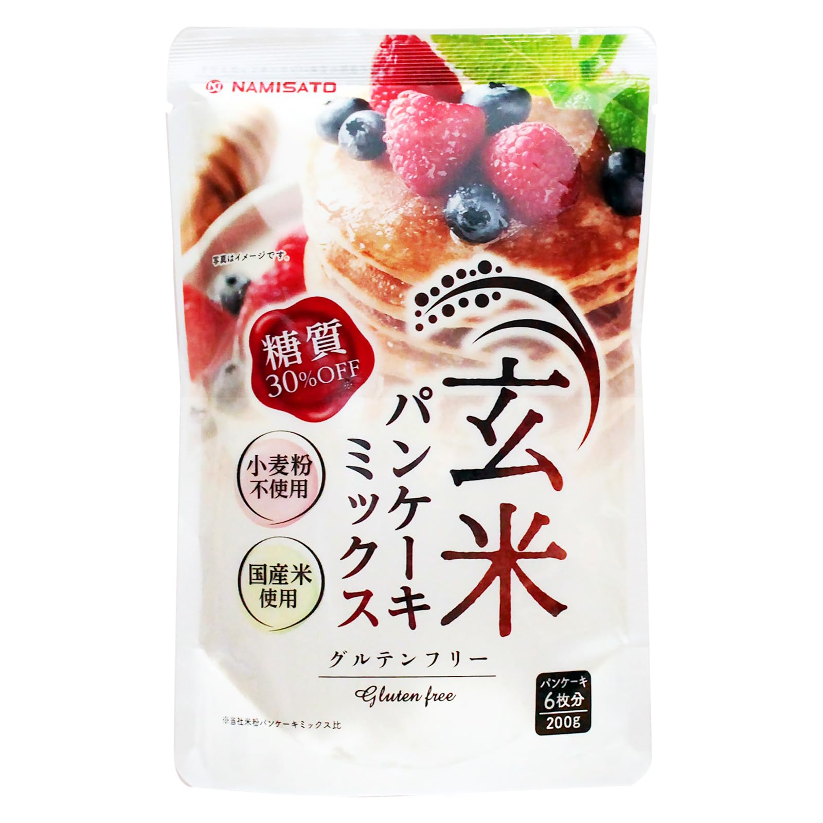 Amazon.co.jp: 波里 玄米パンケーキミックス 200g×12袋 糖質30%オフ
