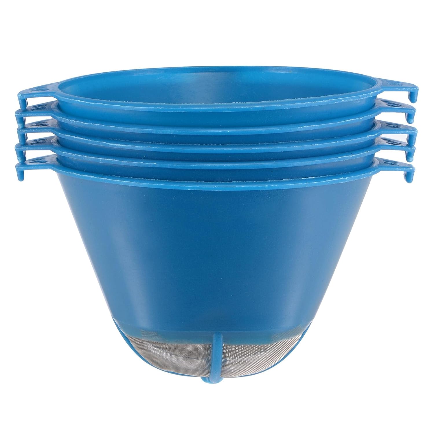 uxcell 10Pcs Paint Strainer 150 Micron 107mmx77mm Cone Paint Screen Funnel Metal Mesh for Screening Paint Gasoline Fuel Blue