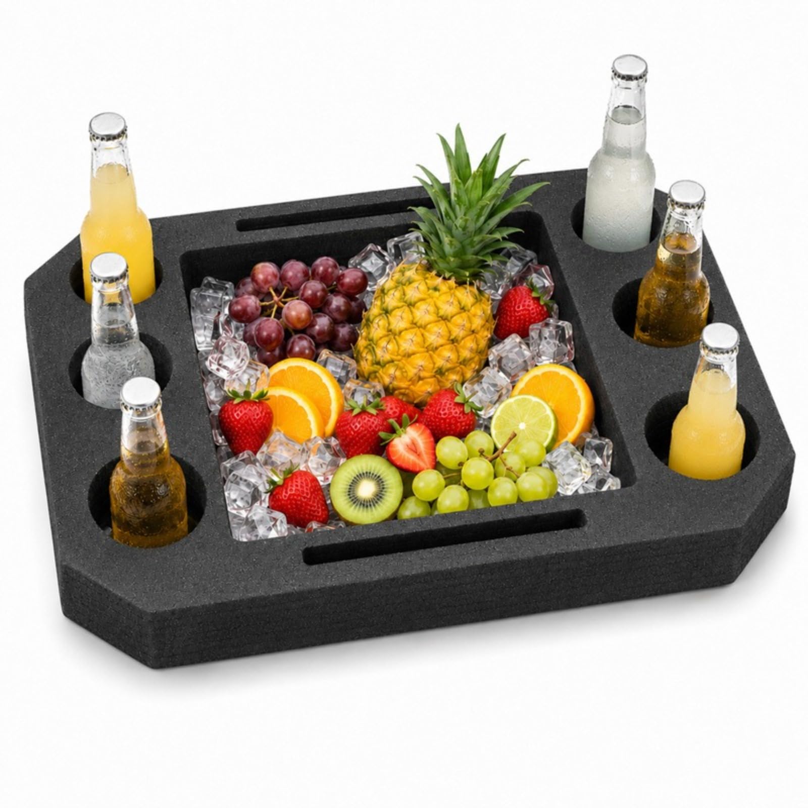 Table Flottante Piscine Grand Format Noir, Plateau Porte Boisson Flottant Étanche pour Boissons Snacks et Décoration, Accessoire Portable pour Piscine Jacuzzi Plage Lac et Fêtes d’Été