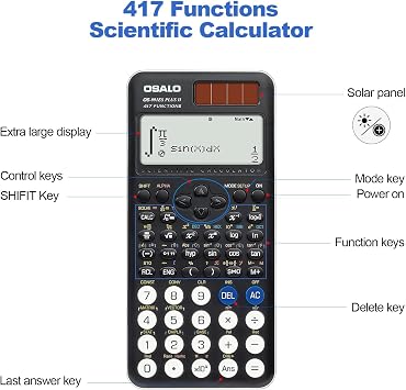 OSALO Scientific Calculator 417 Functions GCSE School Black OS-991ES Plus 2