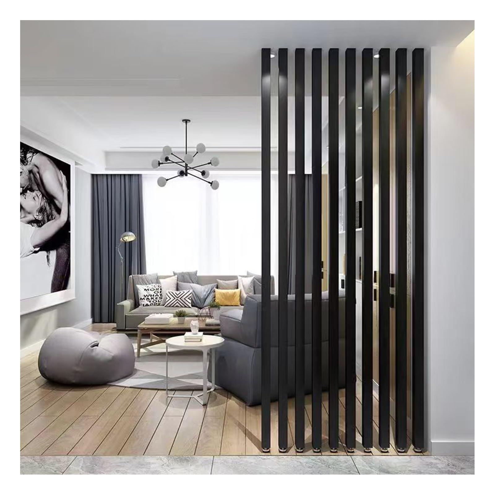 Wyjmowana ścianka wewnętrzna Sn z aluminiowymi kolumnami, przegroda prywatności do oddzielnego panelu siatki (12 korzeni 195 cm / 76.7in/76,7 cala/1,95 m)
