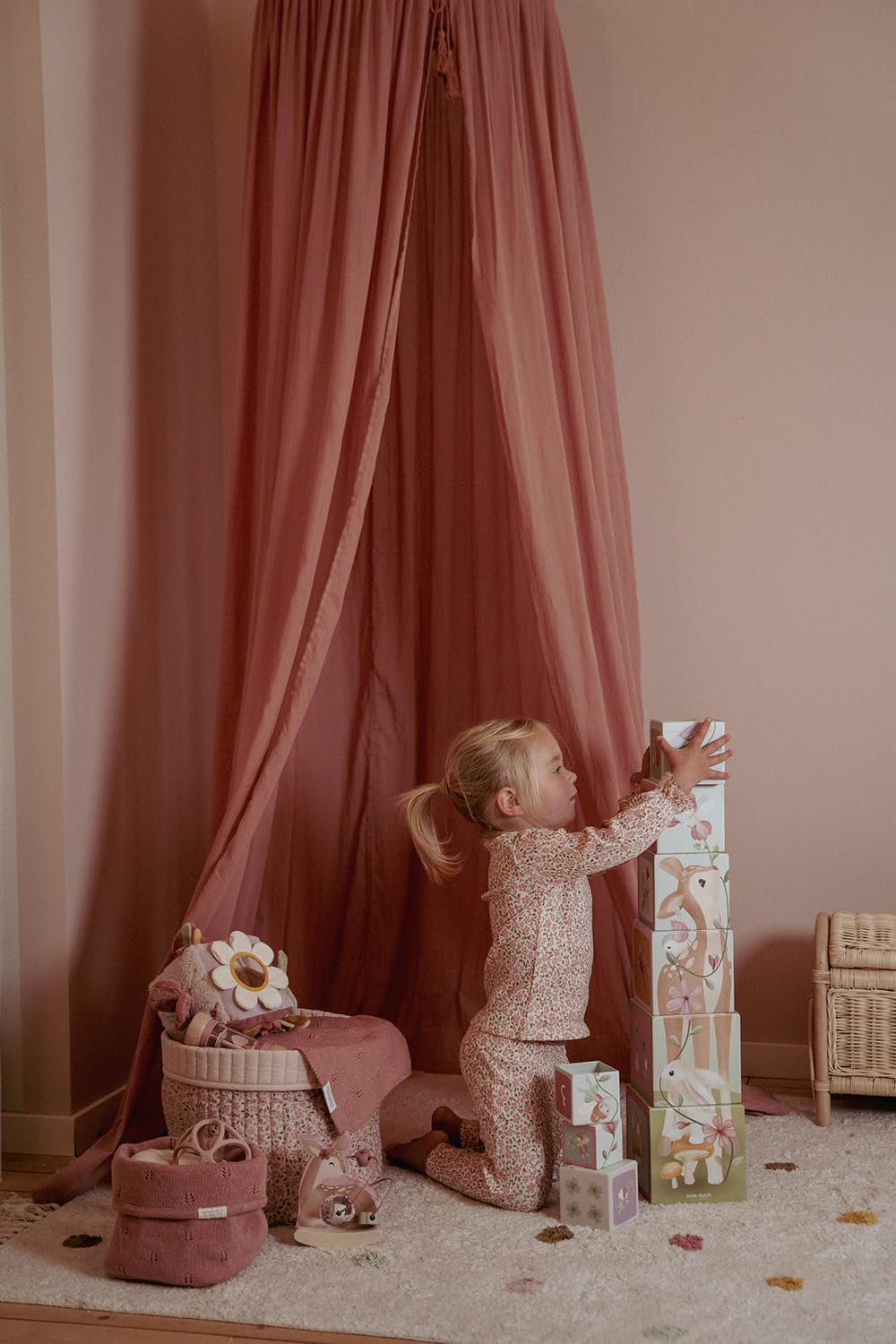 Little Dutch Betthimmel Moskitonetz Baldachin Kinderzimmer Baby Kinder pink Blush (250 cm) - Pure