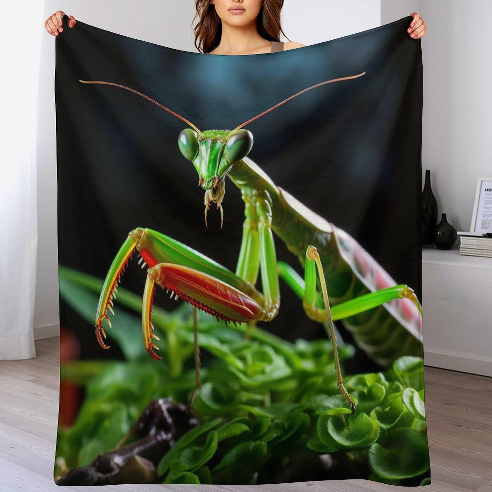 Couverture flannel de haute qualité avec imprimé mante religieuse 180x200cm