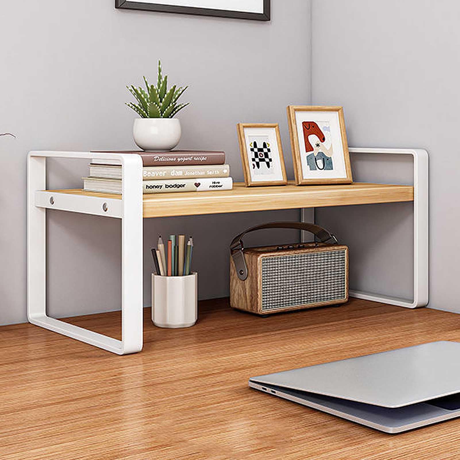 Desk Shelf for Top of Desk Book Shelf Organizer Display Shelf Rack Freestanding Table Top Shelves Storage for Office Home