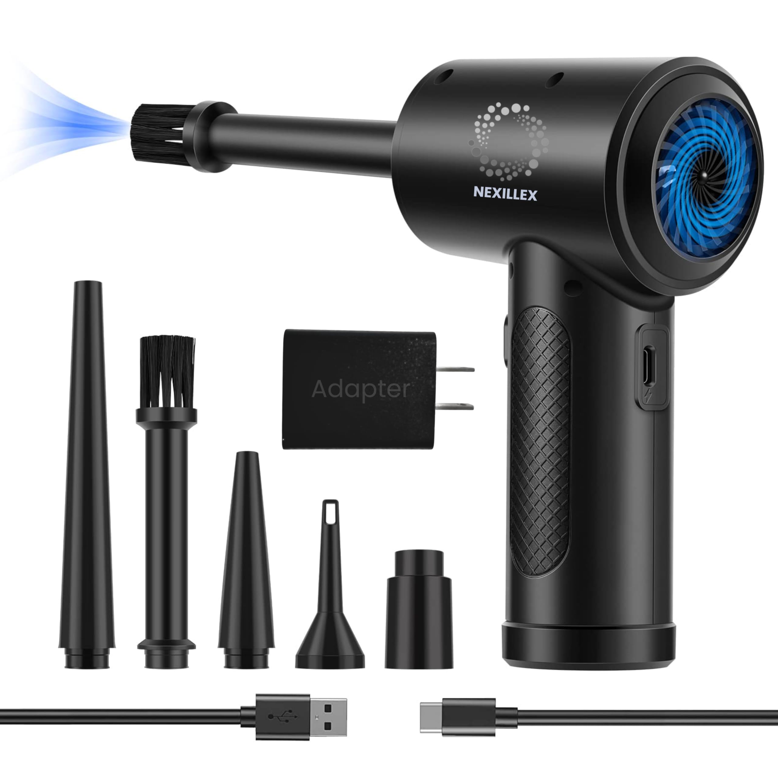 Cordless Electric Air Duster C4915 68W 390 Brush Motor 51000 RPM 6 000mAh Li-Ion Battery Fast 3-4 Hour