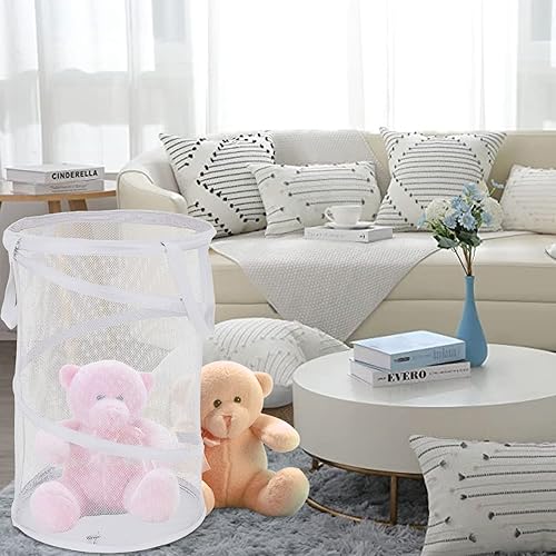 Miniatura 6 de BATTOO Paquete de 2 cestas plegables de malla plegable con asas para lavandería, baño, habitación de los niños, dormitorio universitario, viajes,