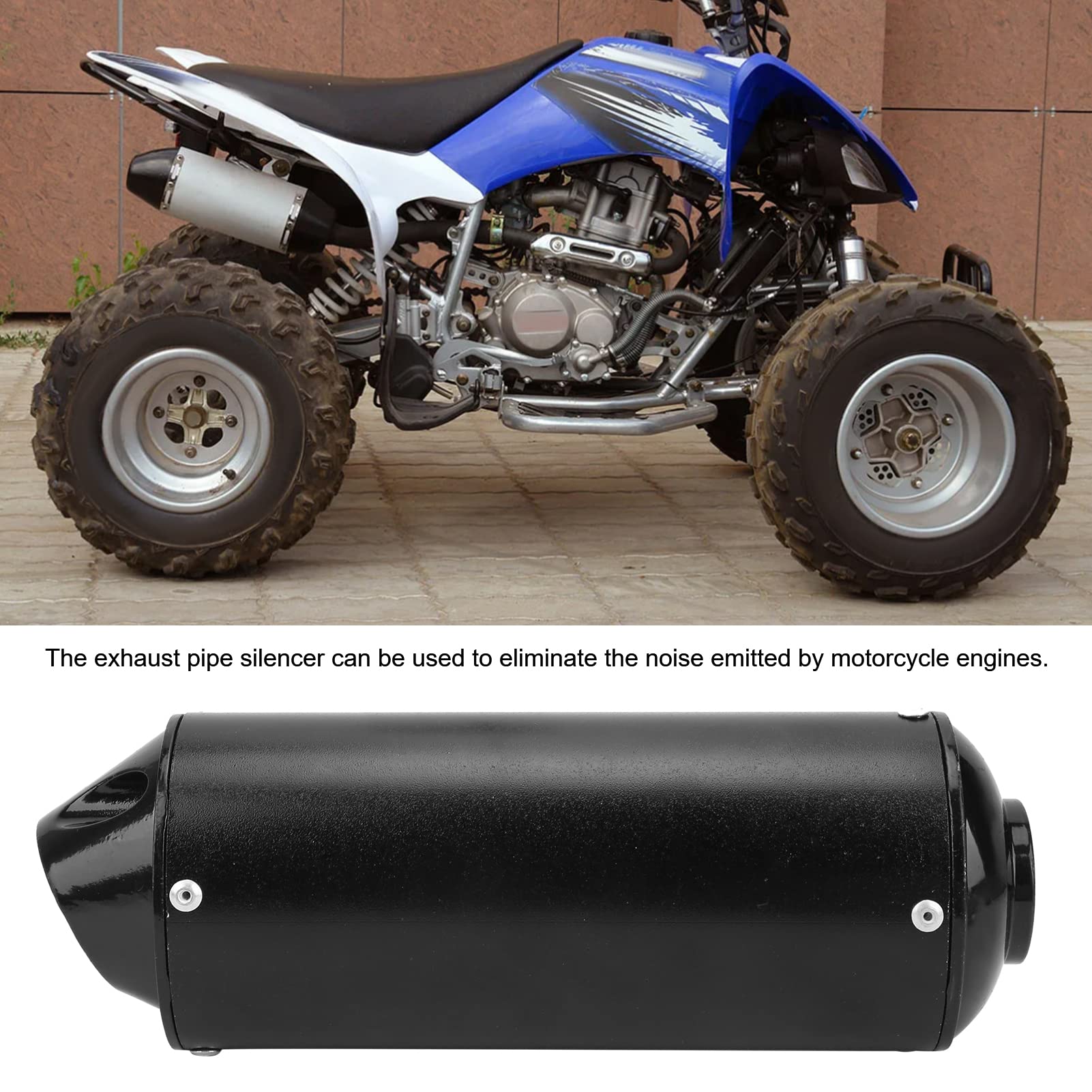 Fydun Tubo De Silenciador De Escape De 32 Mm / 1,3 Pulgadas Silenciador Del Silenciador De Escape Piezas De Modificación Negro para ATV Pit Bike