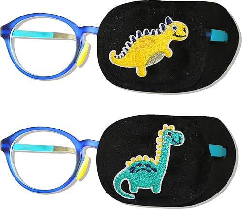 Astropic 2 parches de ojos para niños  Parche de ojo de dinosaurio para niños para gafas  Parches médicos para ojos para niños con ojo perezoso