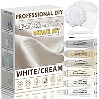 Vigorder Cream Leather Repair Kit: Fix Scratches, Tears on Furniture, Sofa, Car Seats, Purses - Easy DIY Vinyl Restore for White, Beige Leather