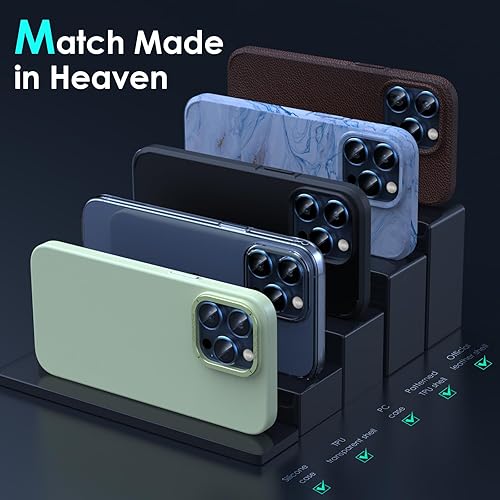 Miniatura 6 de YWXTW Protector de lente de cámara para iPhone 15 ProiPhone 15 Pro Max, bandeja de instalación de 1 paso Protector de pantalla de vidrio templado,