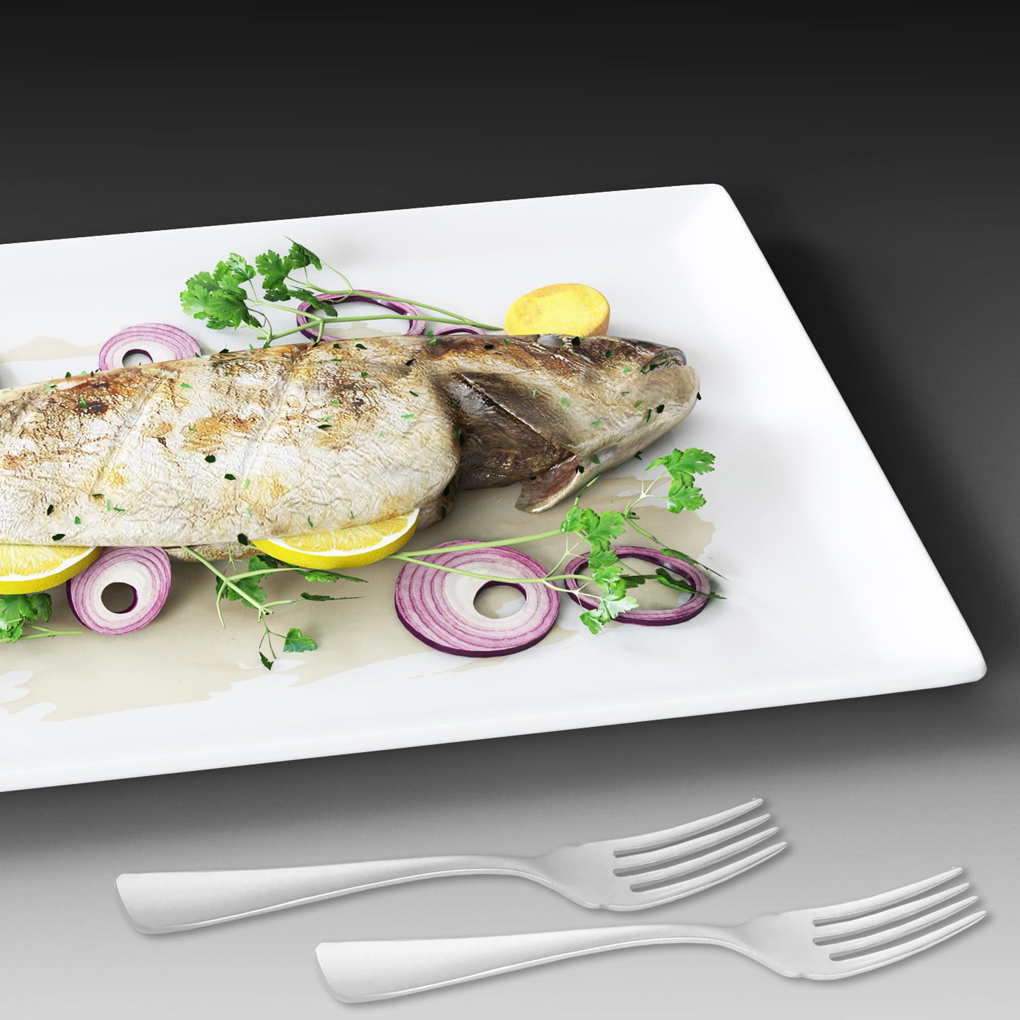 Tenedor de pescado de acero inoxidable 6 piezas tenedore especiales para pescado duradero con acabado espejo apto para lavavajillas diseño moderno