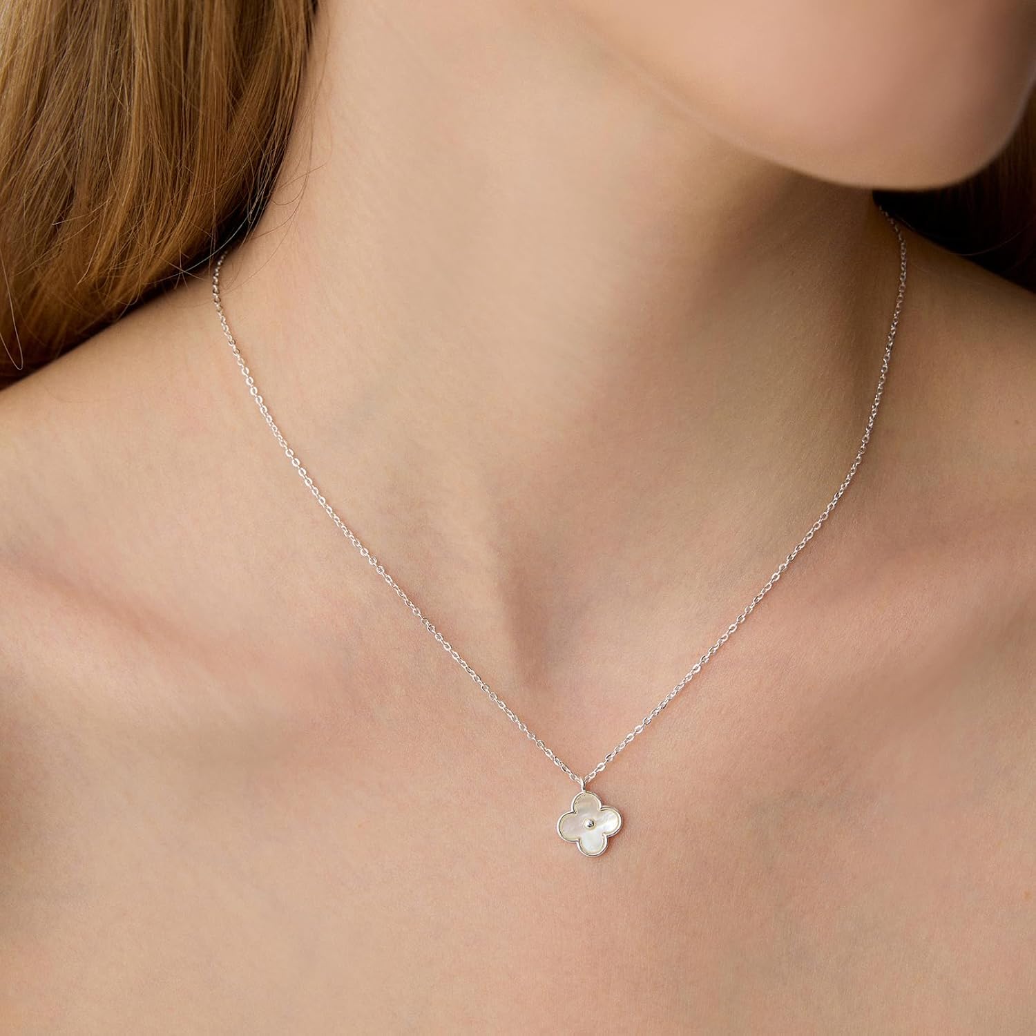 COBI Four Leaf Clover Necklace for Women,18K Gold /925 Sliver Plated with Mother of Pearl Pendant, Lucky Clover Jewelry Gift for Valentine's Day, Birthday - Image 6