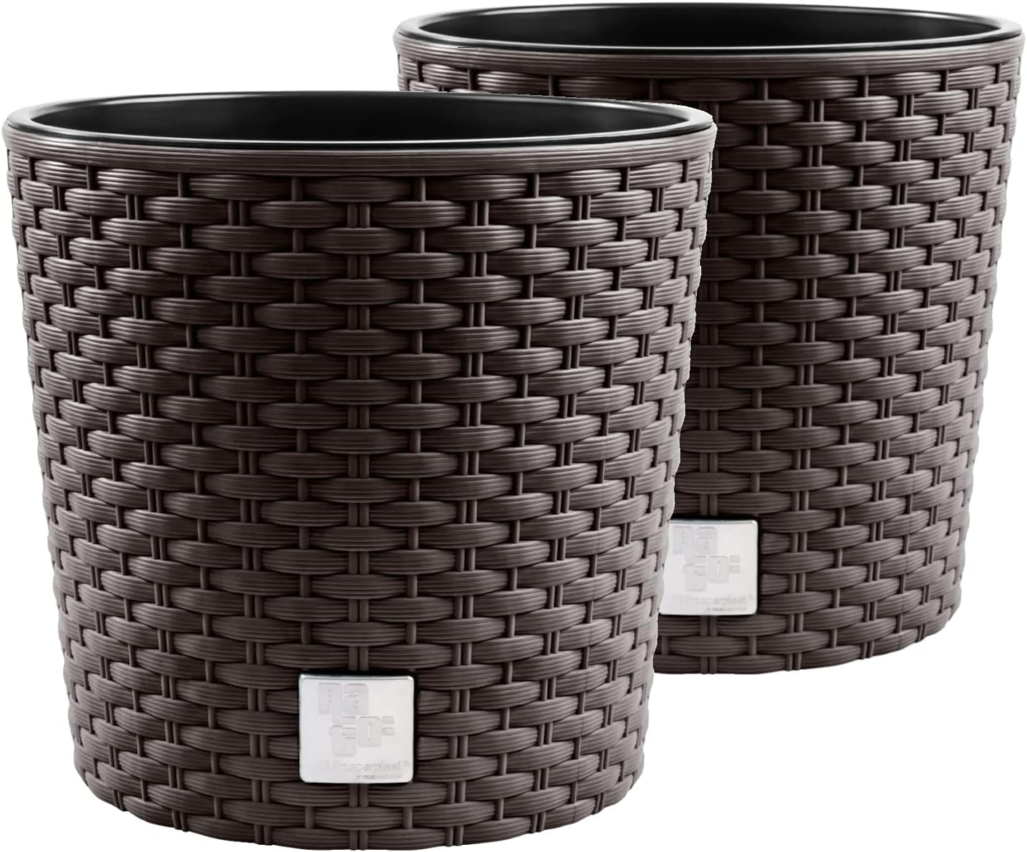 Prosperplast Pflanzkübel Rato Serie Mit Einsatz – D 30,5 Cm, Rattan-Optik In Mocca, Für Innen & Außen