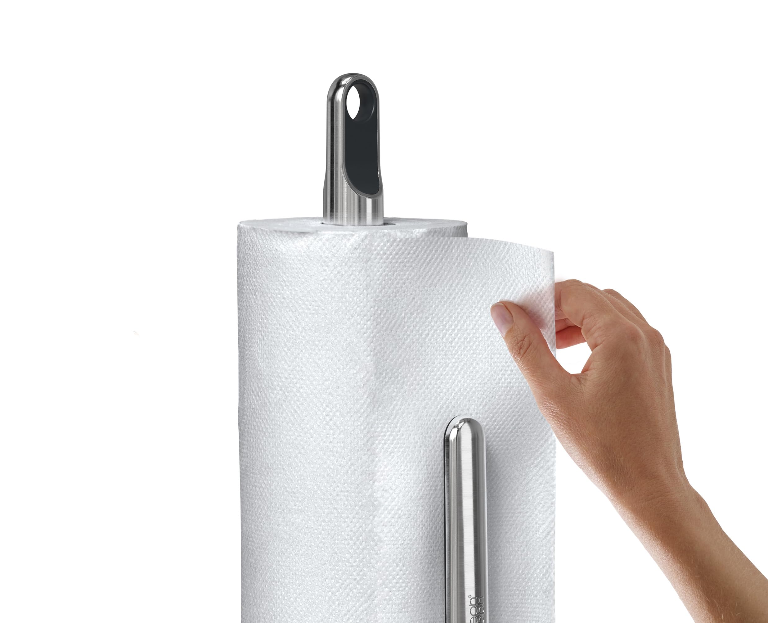 Joseph Joseph Hold uchwyt na ręcznik papierowy z ramieniem sprężynowym, podstawa antypoślizgowa, pasuje do rolek 140 mm