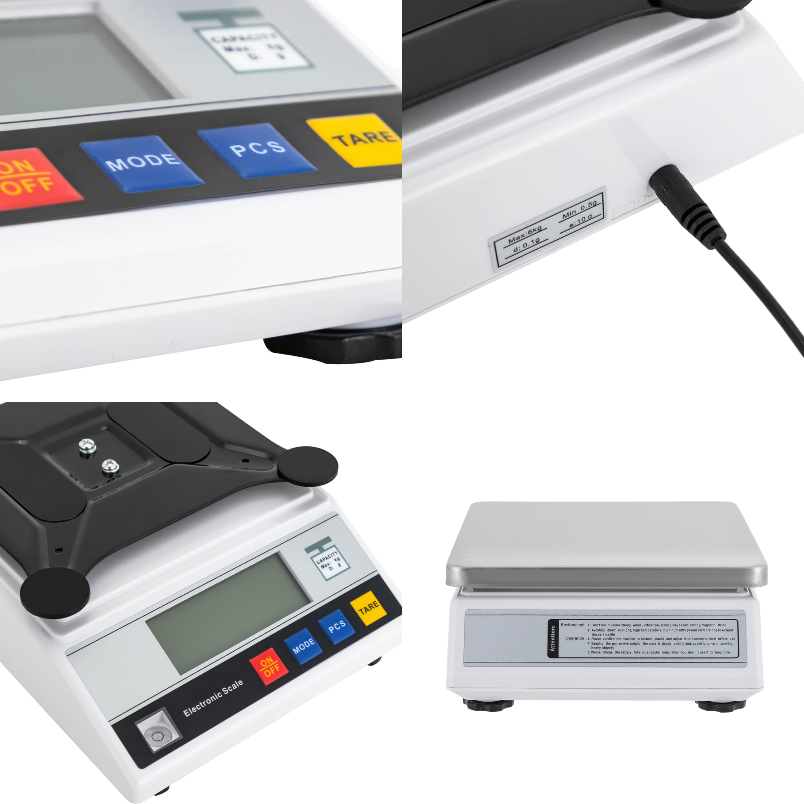 Bilancia analitica elettronica ad alta precisione in metallo con display a LED, multifunzione digitale da laboratorio con funzione tara/conteggio/pesatura/automatica zero, mini bilancia di precisione