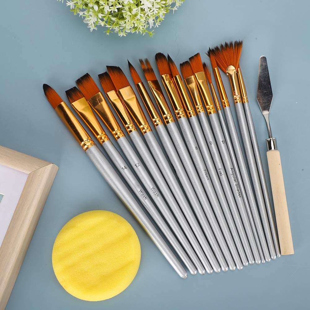 Set de 17 pinceles con caballete plegable y bolso portátil para pintura