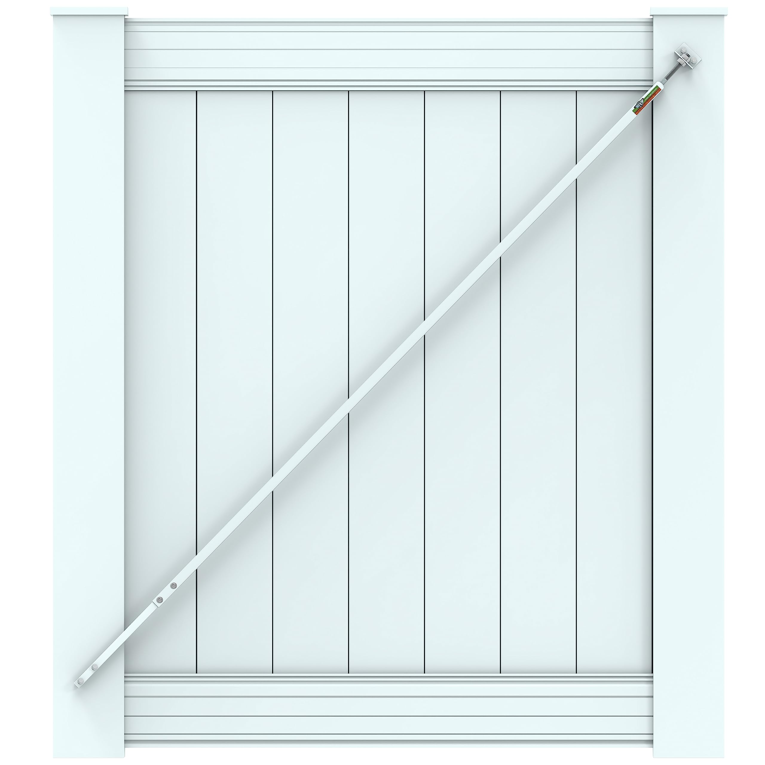 White True Latch 9' Gate Brace for Vinyl - White Vinyl Fence Anti Sag Gate Kit - Gate Hardware Kit for Outdoor Vinyl Fence Gates, 1 PATENTED USA made