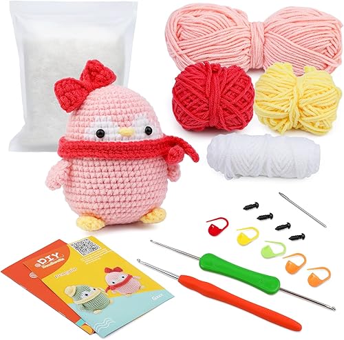 Huaiid Kits completos de ganchillo para principiantes, kits completos de ganchillo para adultos, kits de ganchillo de animales con accesorios de