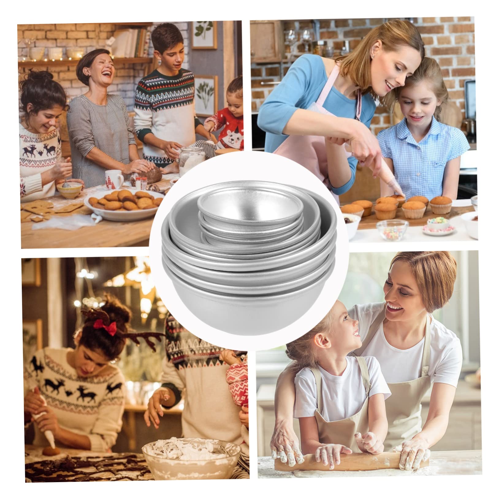 Veemoon 12pièces Moule Demi-sphère Alliage Aluminium Lot Pour Diy Gâteau Sels De Bain Et Artisanat Surface Lisse Et Robuste Variée Pour Bricolage Facile Et Résistant