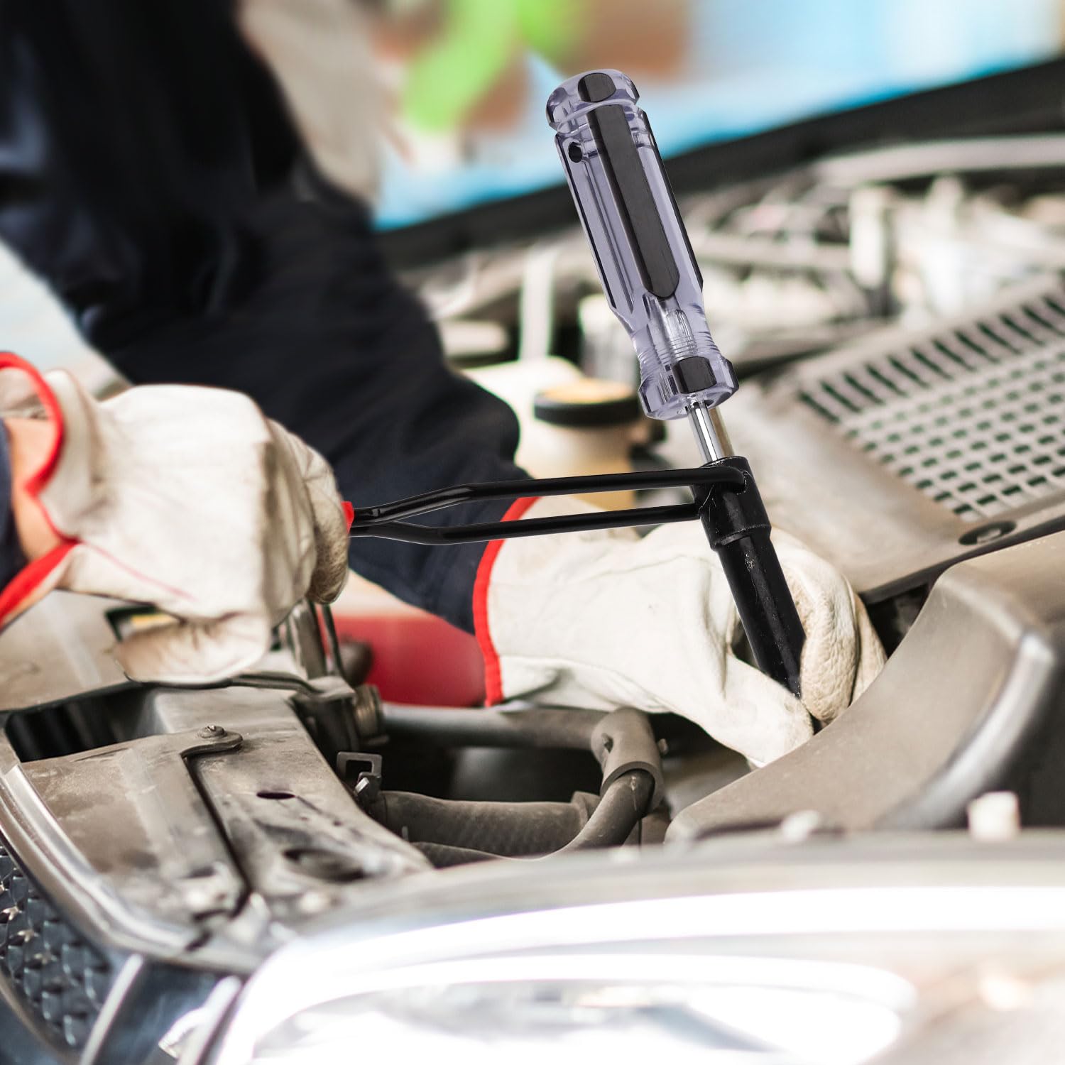 Narzedzie do Regulacji Zaworów, 10 mm Narzedzie do Regulacji Zaworów z Nakretka Zabezpieczajaca ze Srubokretem Kompatybilne z Japonskimi Silnikami Samochodowymi Honda Toyota Nissan