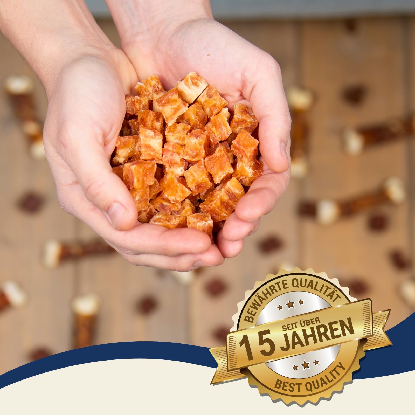 Lyra Pet® 5 kg Hühnerfleischwürfel mit Fisch - Kausnack für Hunde