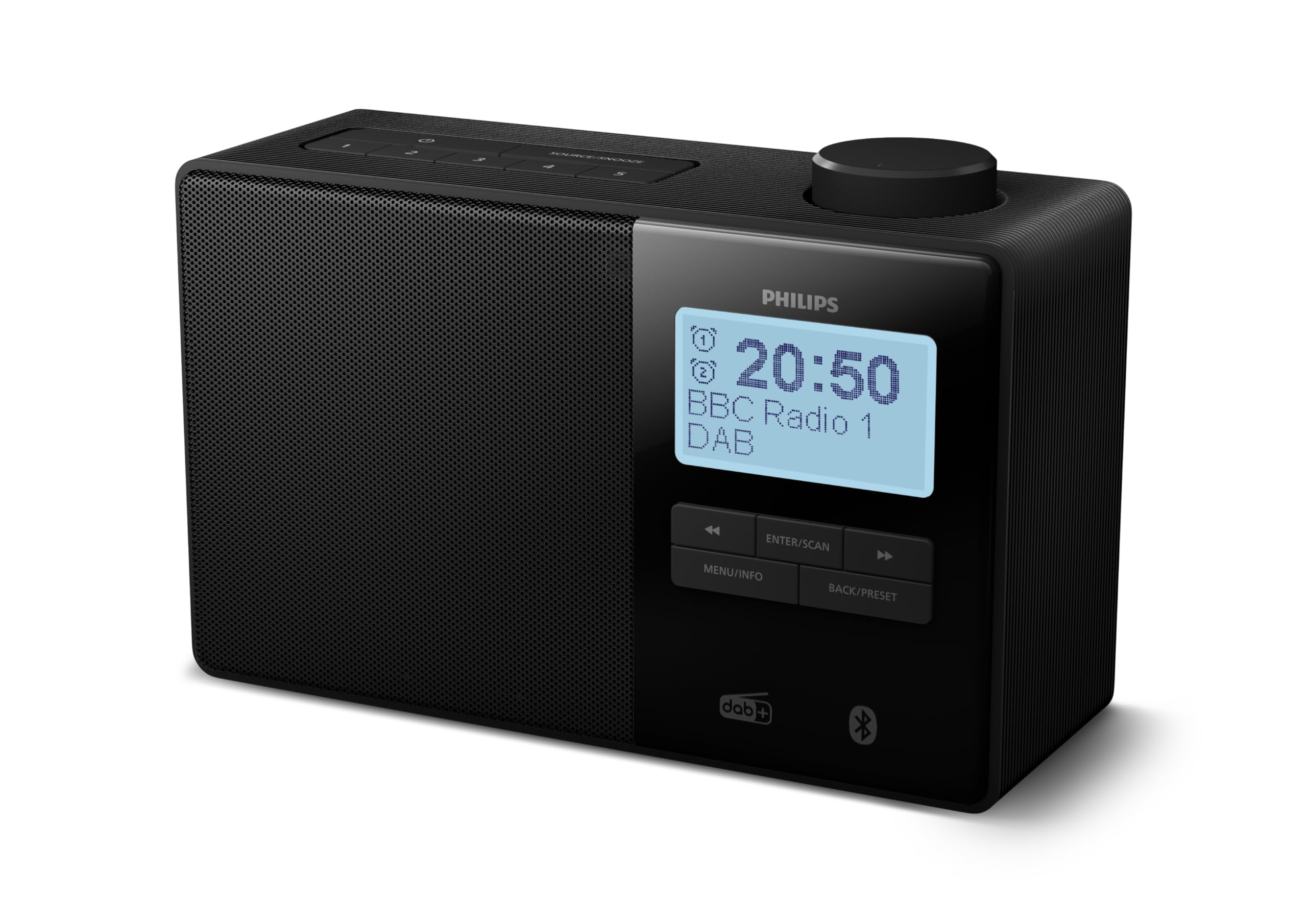Philips Black Splash Proof Portable Dab Radio With Bluetooth,