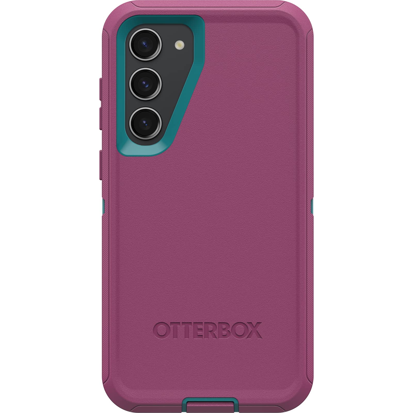 OtterBox Galaxy S23+ Defender Series Case - Canyon Sun (Pink), Rugged & Durable, with Port Protection, Includes Holster Clip Kickstand