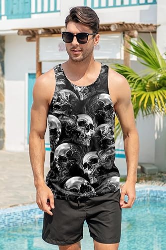 Miniatura 2 de Goodstoworld Camiseta sin mangas 3D para hombre, transpirable, de secado rápido, sin mangas, para playa, tallas S-4XL