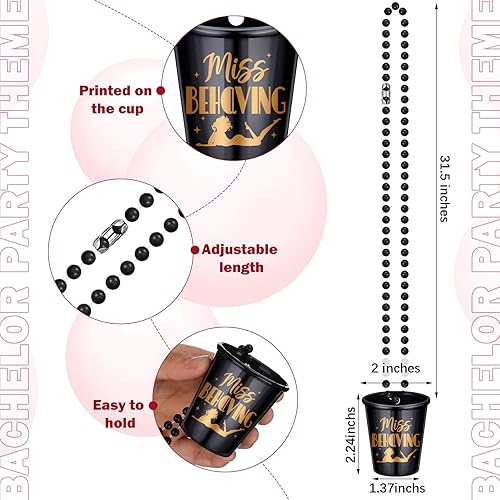 Miniatura 2 de Janmercy 12 piezas de collar de chupito de cumpleaños a granel divertido de plástico con cuentas de chupito collar de fiesta para niñas y mujeres