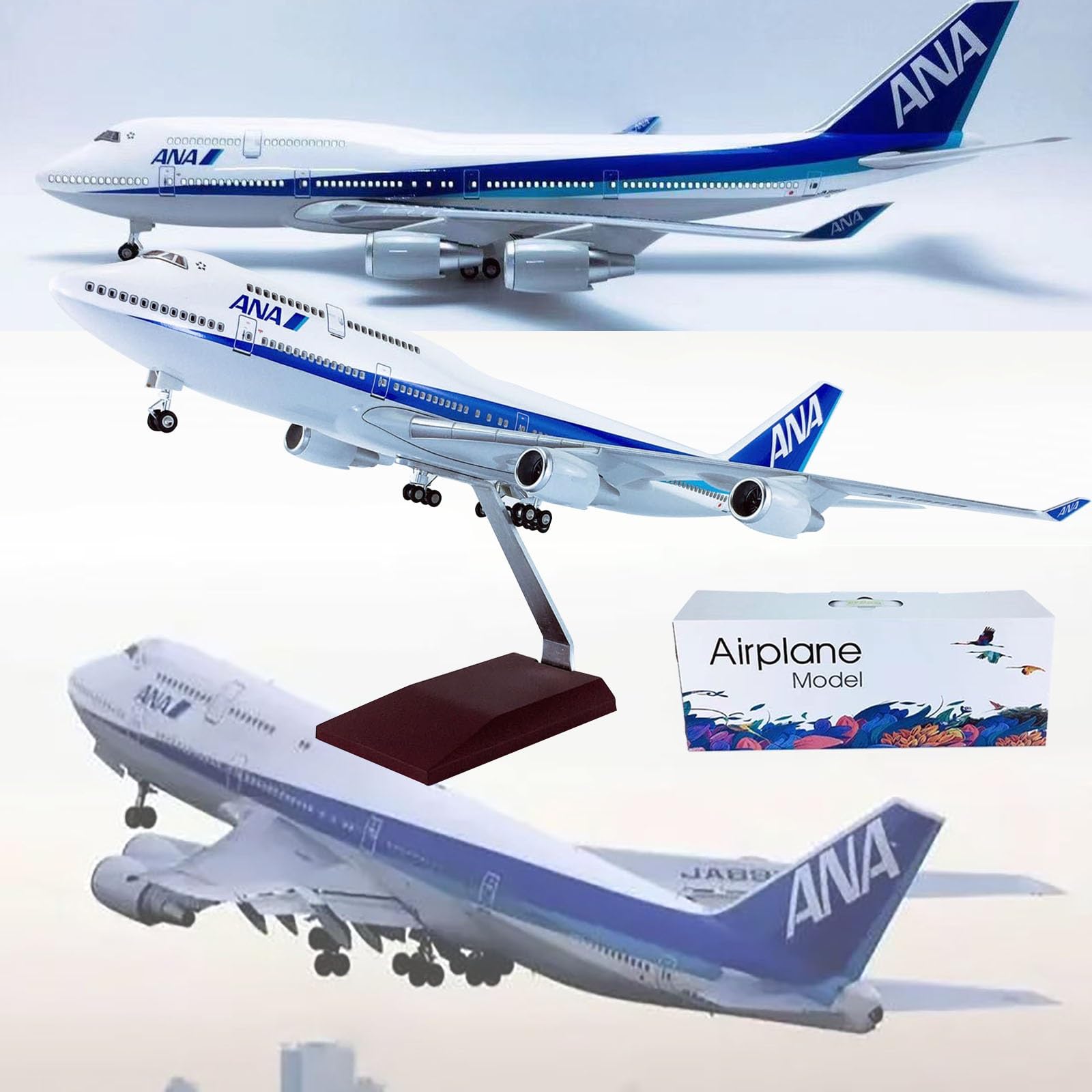 模型+プラモデル schabak1/600 ANA  B747-400 Amazon.co.jp: 18.5インチ 1:150スケール ジェット模型飛行機 ANA B747