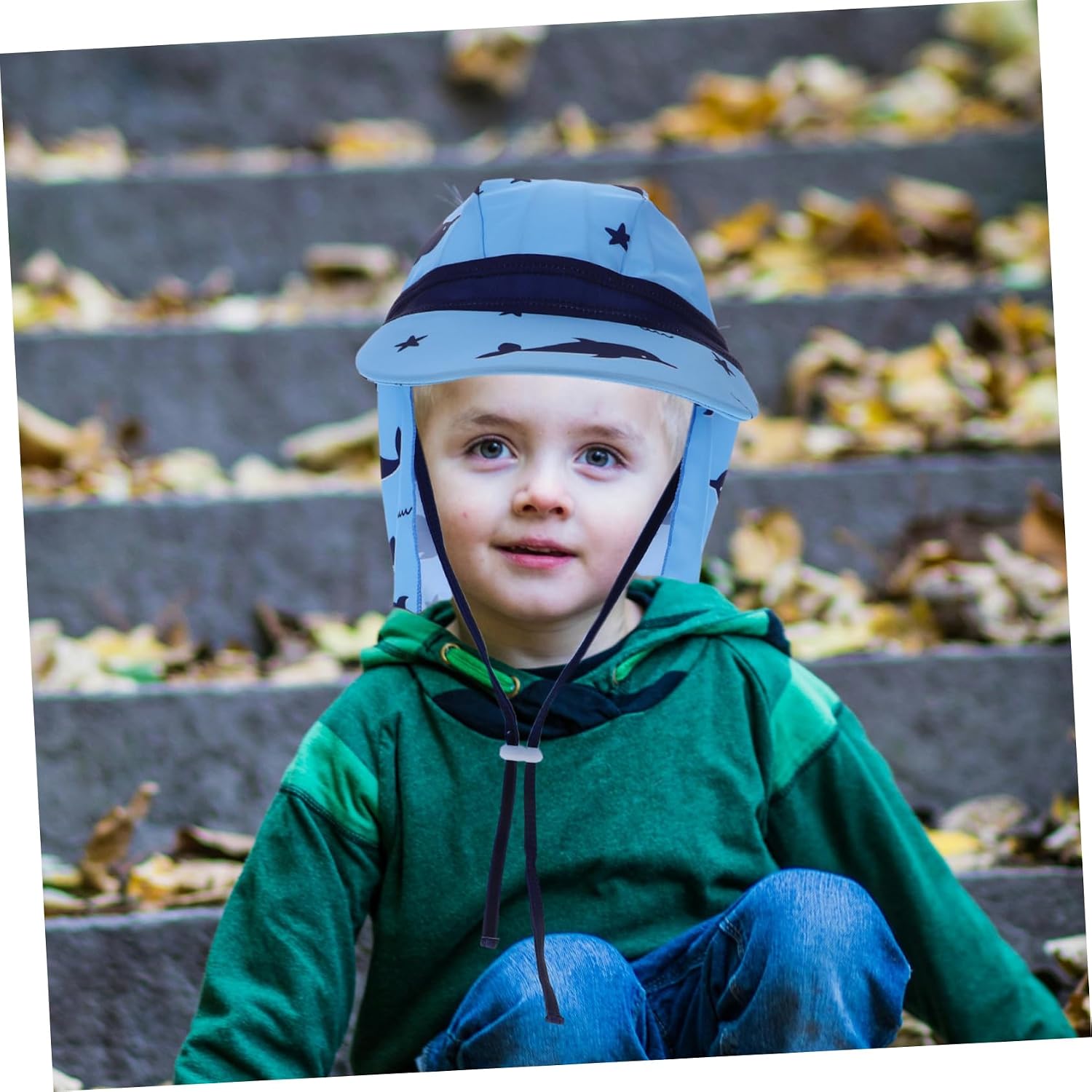 CALLARON Outdoor Boys and Girls Sun Protection Hat Neck Coverage and Breathable Boy Girl's Leisure Cap for Beach Travel and Outdoor Activities Blue