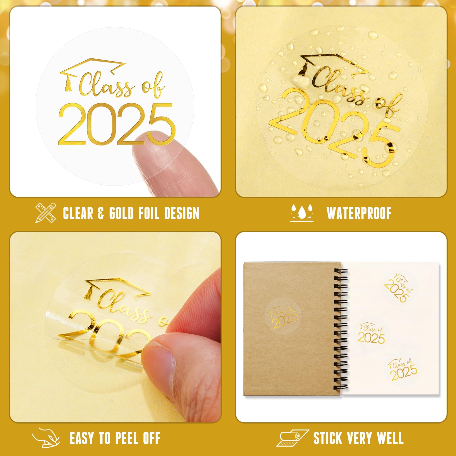 Snapklik.com : 100 PCS Graduation Stickers,Class Of 2025 Transparent ...