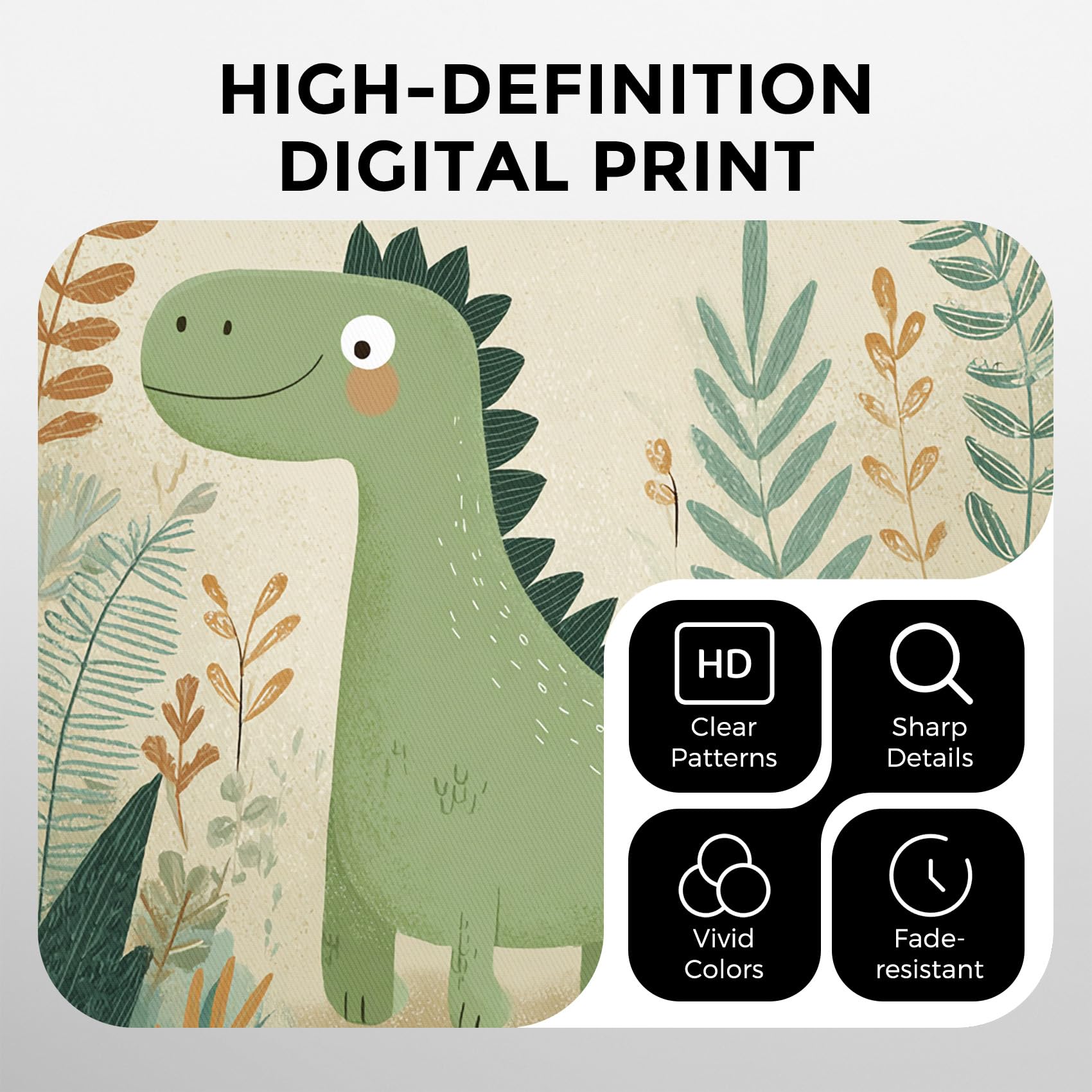 Générique Lot de 2 Rideau Occultant Dinosaure, Rideau Isolant Thermique à Oeillets pour Salon Chambre Cuisine Fenetre, Motif Feuilles Dinosaure Mignon Enfant, 140x220 cm (LxH)