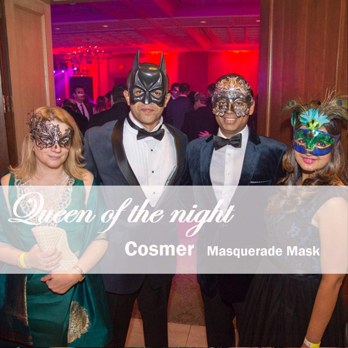 Cosmer Masquerade Mask for Women Shiny Laser Cut Metal Rhinestone Mask Party Porm Ball Mask - Image 7