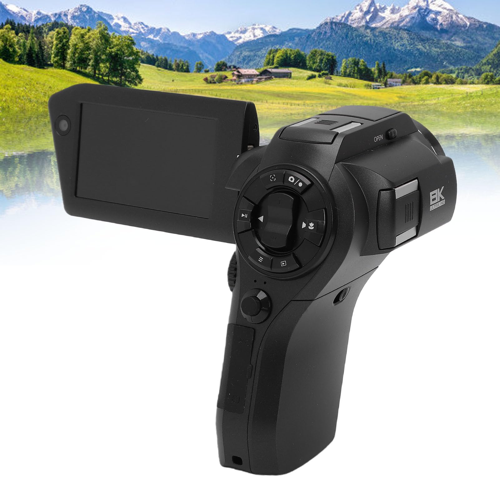 Fockety Videocamera 8K Videocamera da 75 MP WIFI Vlog Camera con Doppio Obiettivo, Zoom Digitale 16X, Telecomando, Messa a Fuoco Automatica, Schermo Ruotabile, Batteria, Borsa