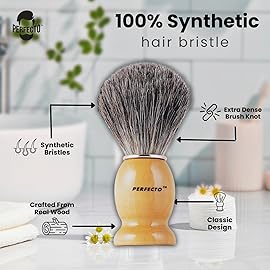 Synthetic Bristles Shaving Brush For Men, Engineered for The Best Shave of Your Life. Shaving Brush - Shave Brush for Wet Shave for Safety Razor, Double Edge Razor, Straight Razor, Shaving Razor