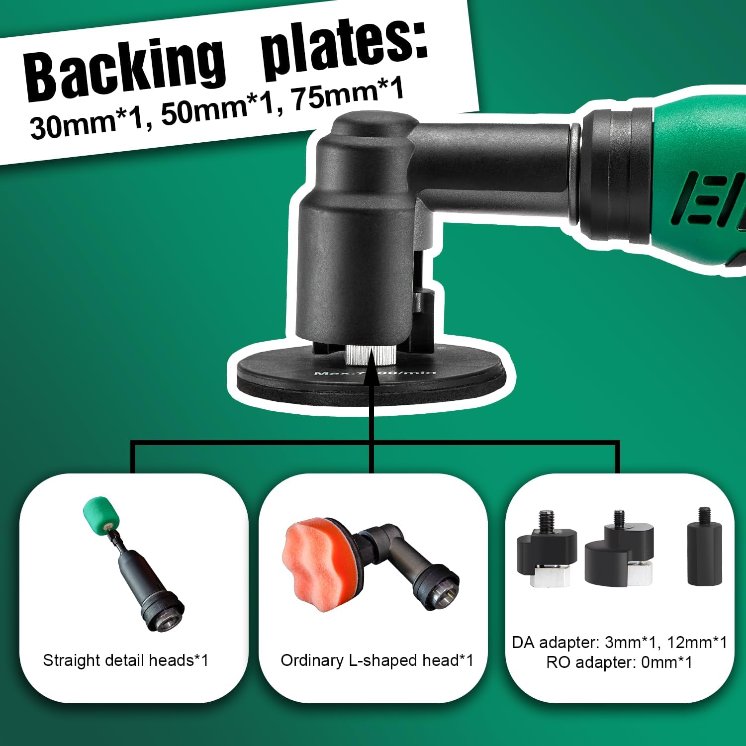 BATOCA S6 Mini Polisher Cordless Polisher for Car Detailing, 2x2.0Ah Batteries, 0mm Rotary Buffer, 3mm and 12mm Dual Action Polisher 1-3 Inch, 2 Different Speeds Heads Systems, 4.2k-21k or 1-5k RPM
