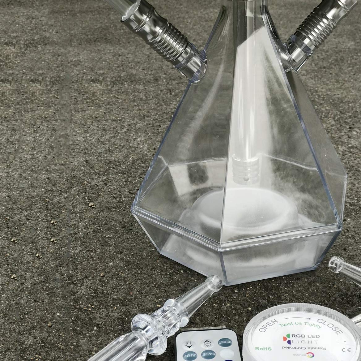 Juego de Cachimba de Acrílico Cachimba, con Tazón de Cerámica Y Manguera Shisha, le Brinda la Mejor Sensación de Humo Juego de Kit de Cachimba de Acrílico,1 Tube