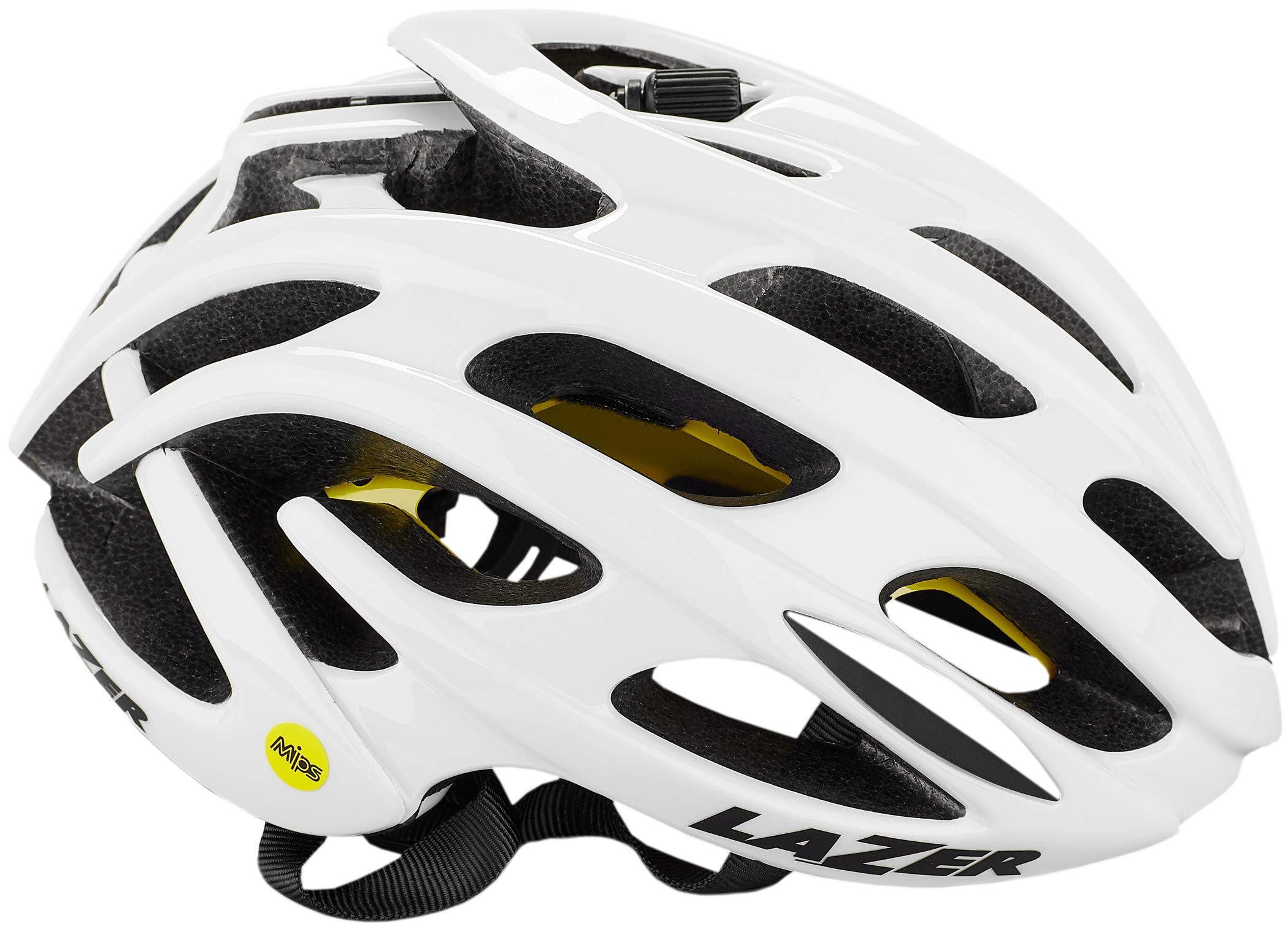lazer blade+ mips white helmet Helmet, White, Large Lure Color:Hot Tamale LITTLE EGYPT EBIKES - atr-2 Eighteen vents orientated at