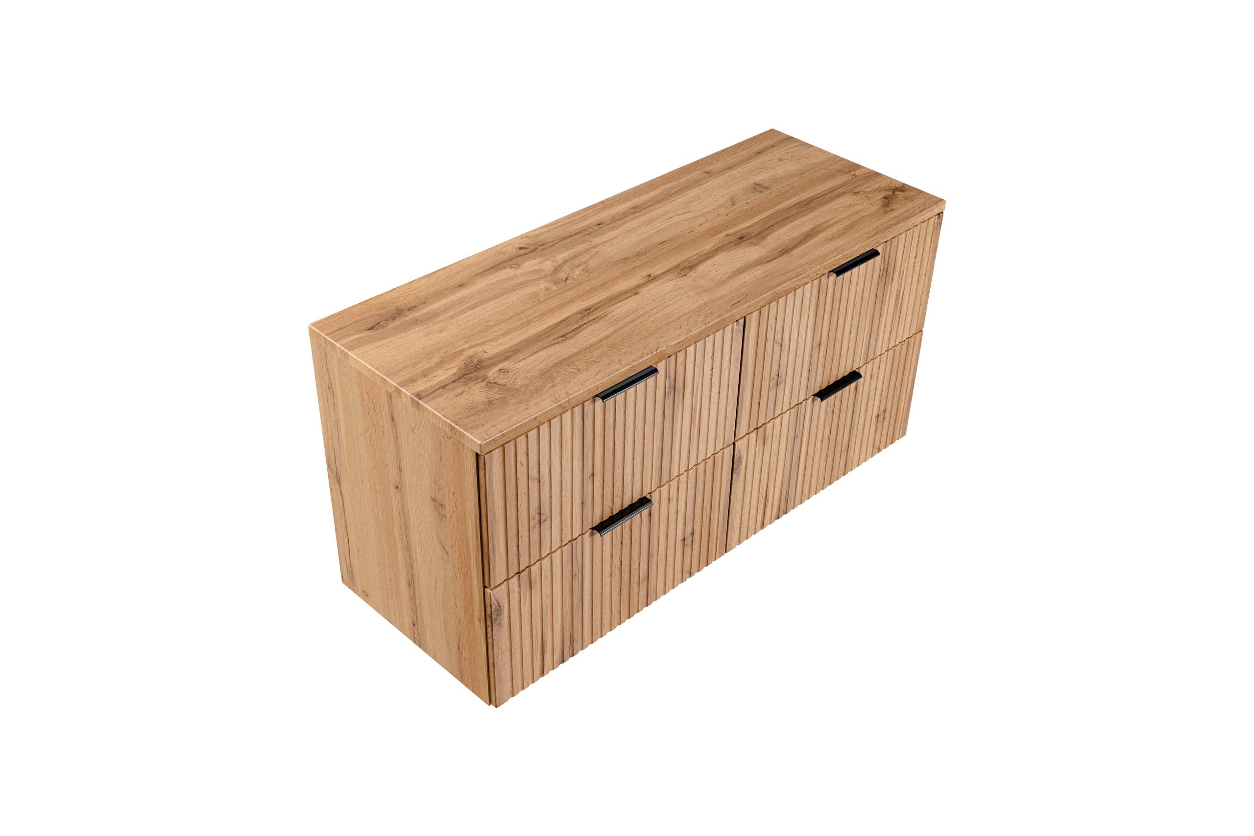 PIASKI Mueble de Lavabo Doble 120 cm ADEL Oak, Con Encimera o Empotrado, Colgante, Para Baño (Con Encimera)