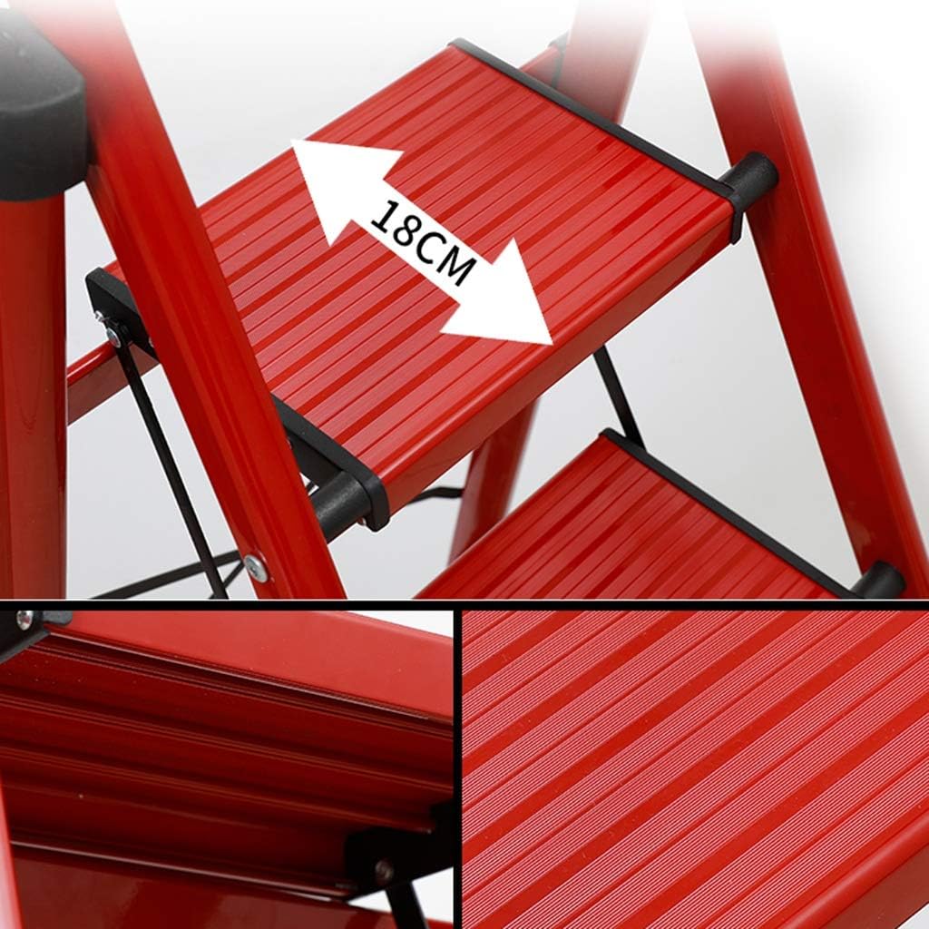 Step Stool Kitchen Ladder, Folding Outdoor Ladder Portable Multi-Function Ladder Four Step Ladder Metal Ladder Household Ladder/54.5 X 95 X 160Cm