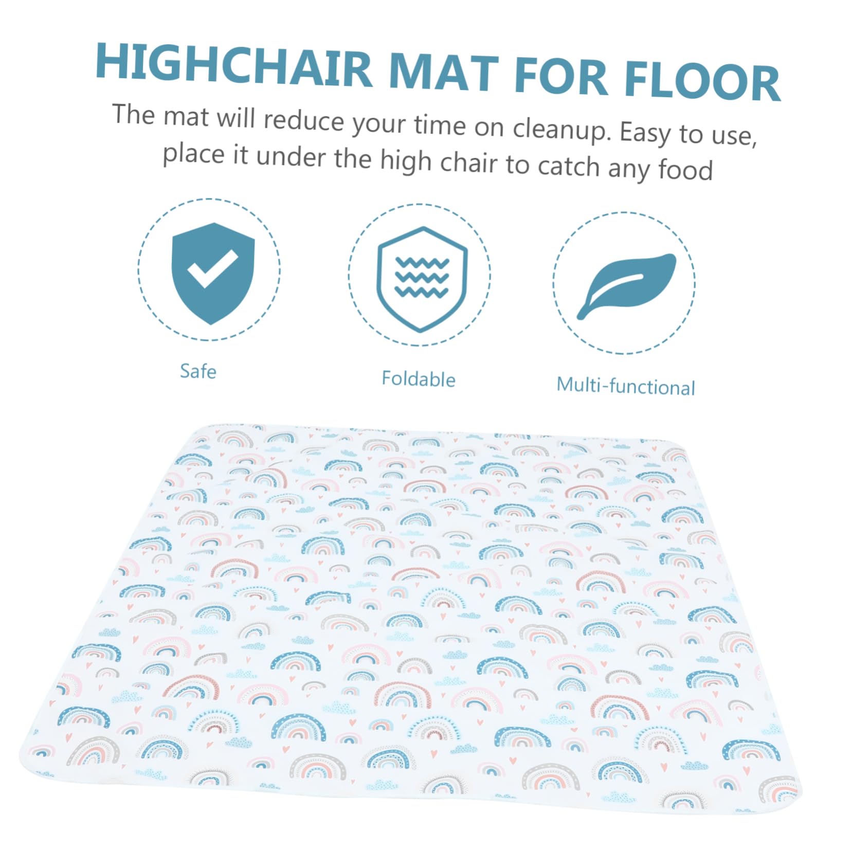 KOMBIUDA Tapis Sous Chaise Haute Et Tapis De Sol Antidérapant Pour Bébés Pratique Et Facile à Nettoyer Pour Repas Jeux Conception Mignonne Et Portable