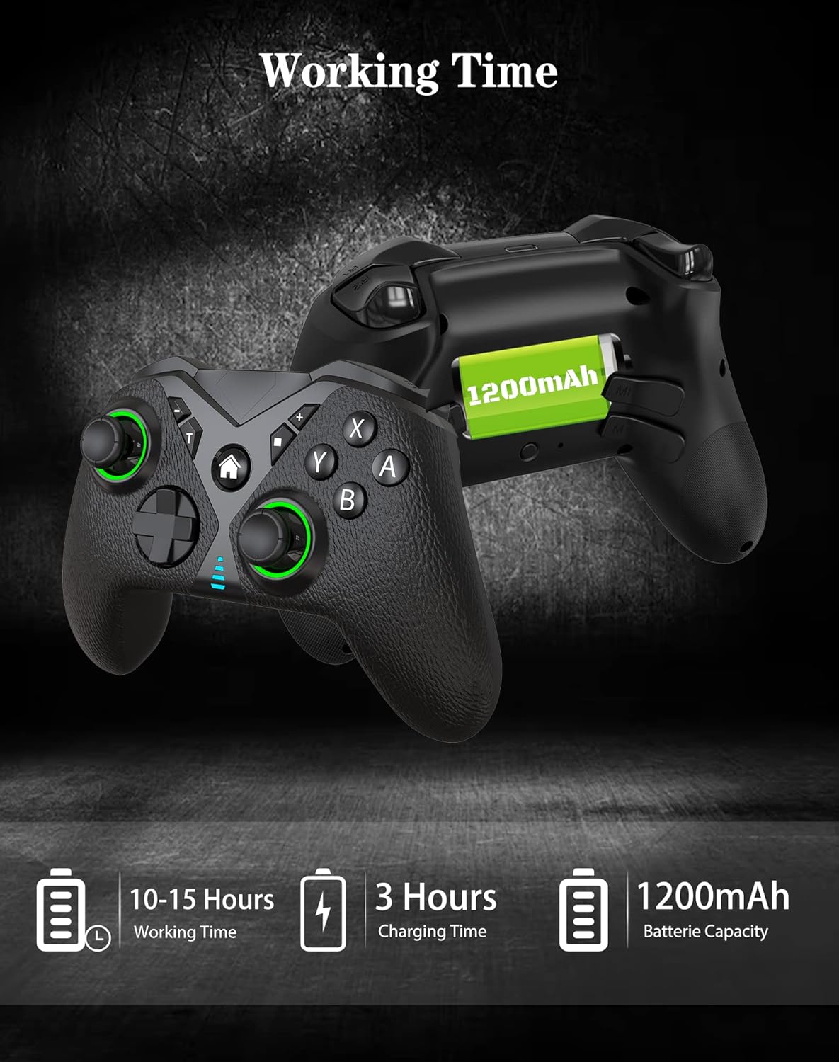 Joso Mobile Controller for iPhone, Android, Nintendo Switch, PC, Controller Joystick Gamepad for iPhone 14 13 12, COD Mobile, with LED Linght/Programmable Button/Turbo/6-Axis Gyro/Dual Motor