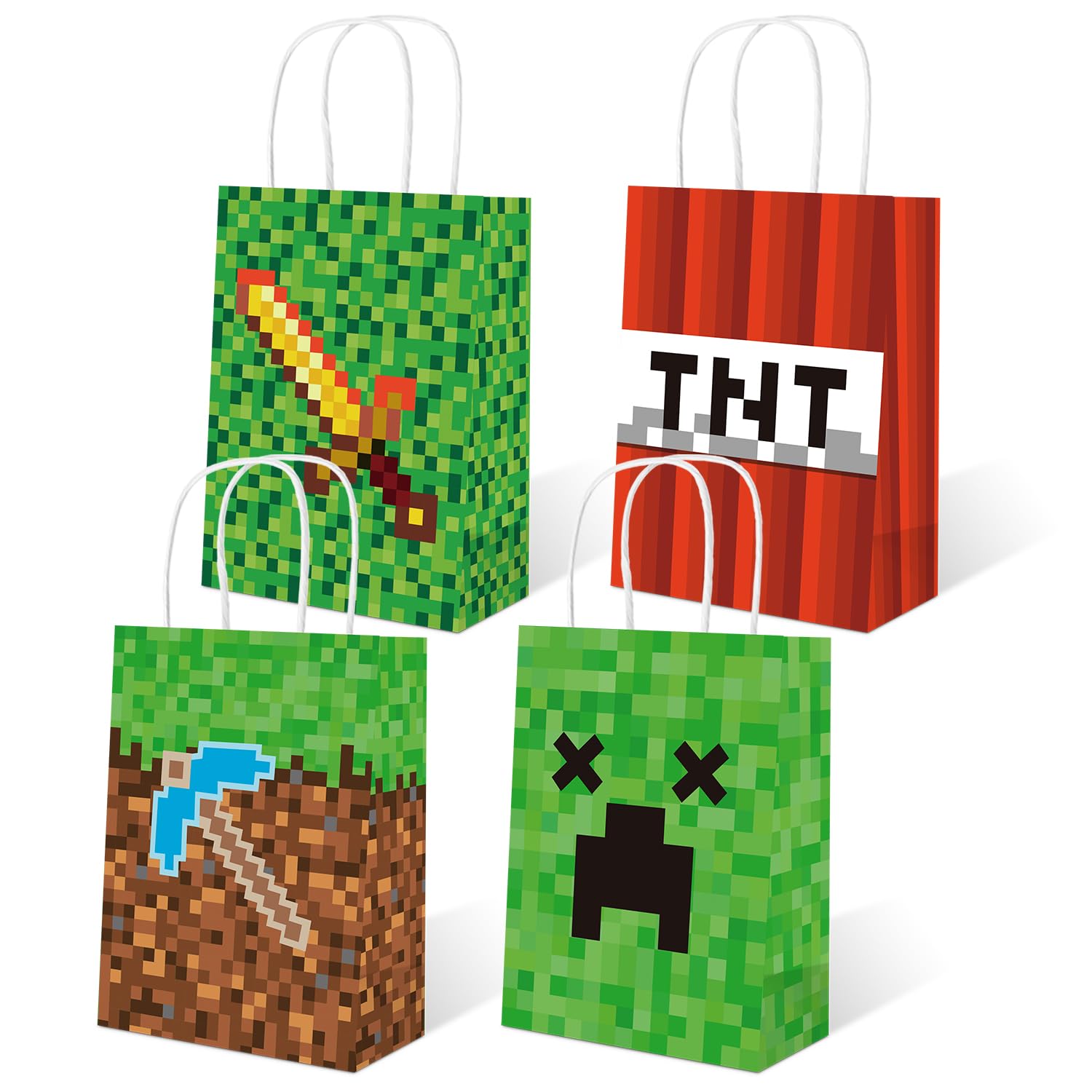 MOAXMOA 16PCS Party Favor Bags with Handle for Birthday, Gift Bags Goodie Bags Treat for Kids Birthday Party Decoration