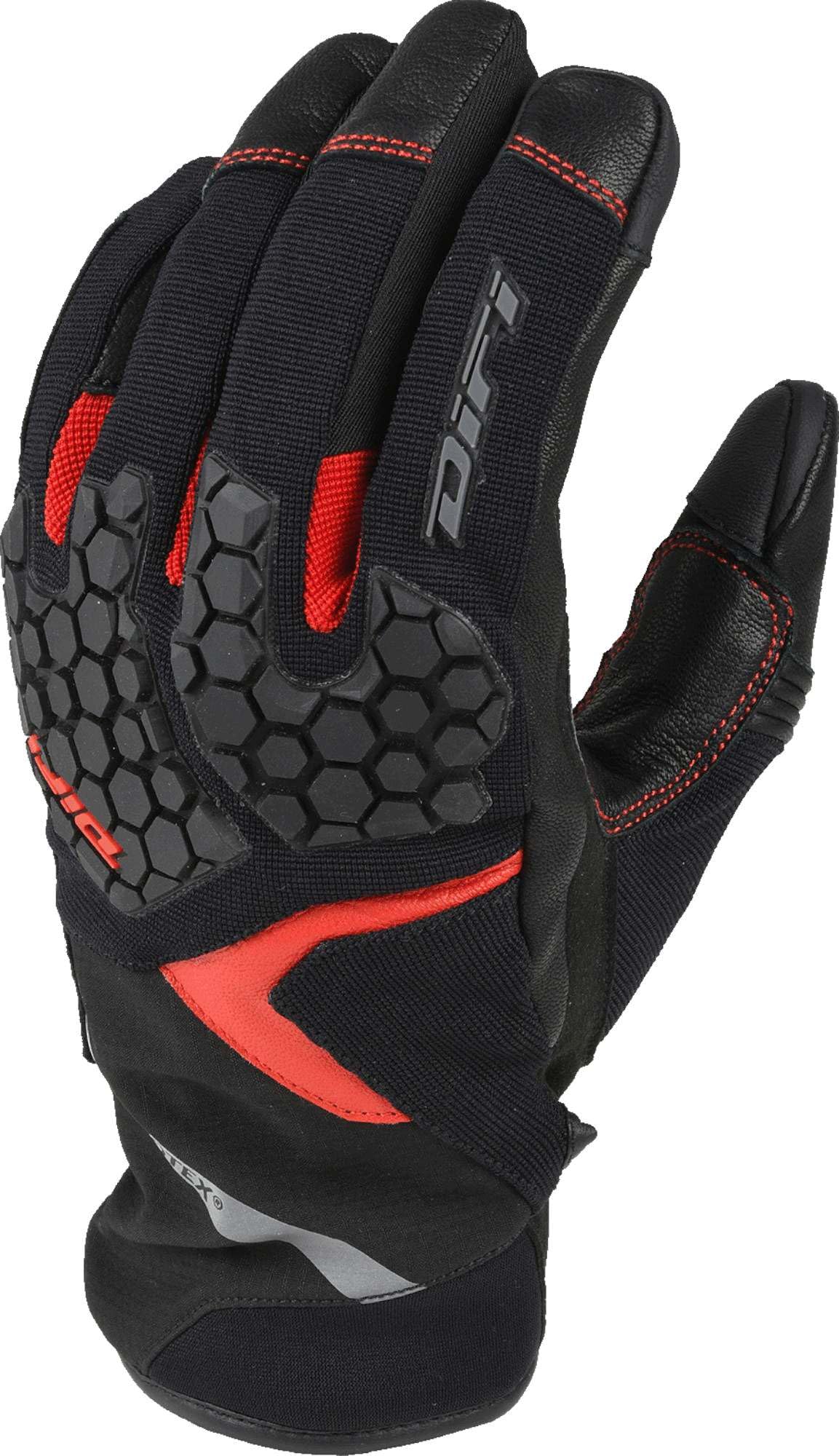 DIFI La Oroya Aerotex wodoodporne rękawice motocyklowe, czarny/czerwony, L