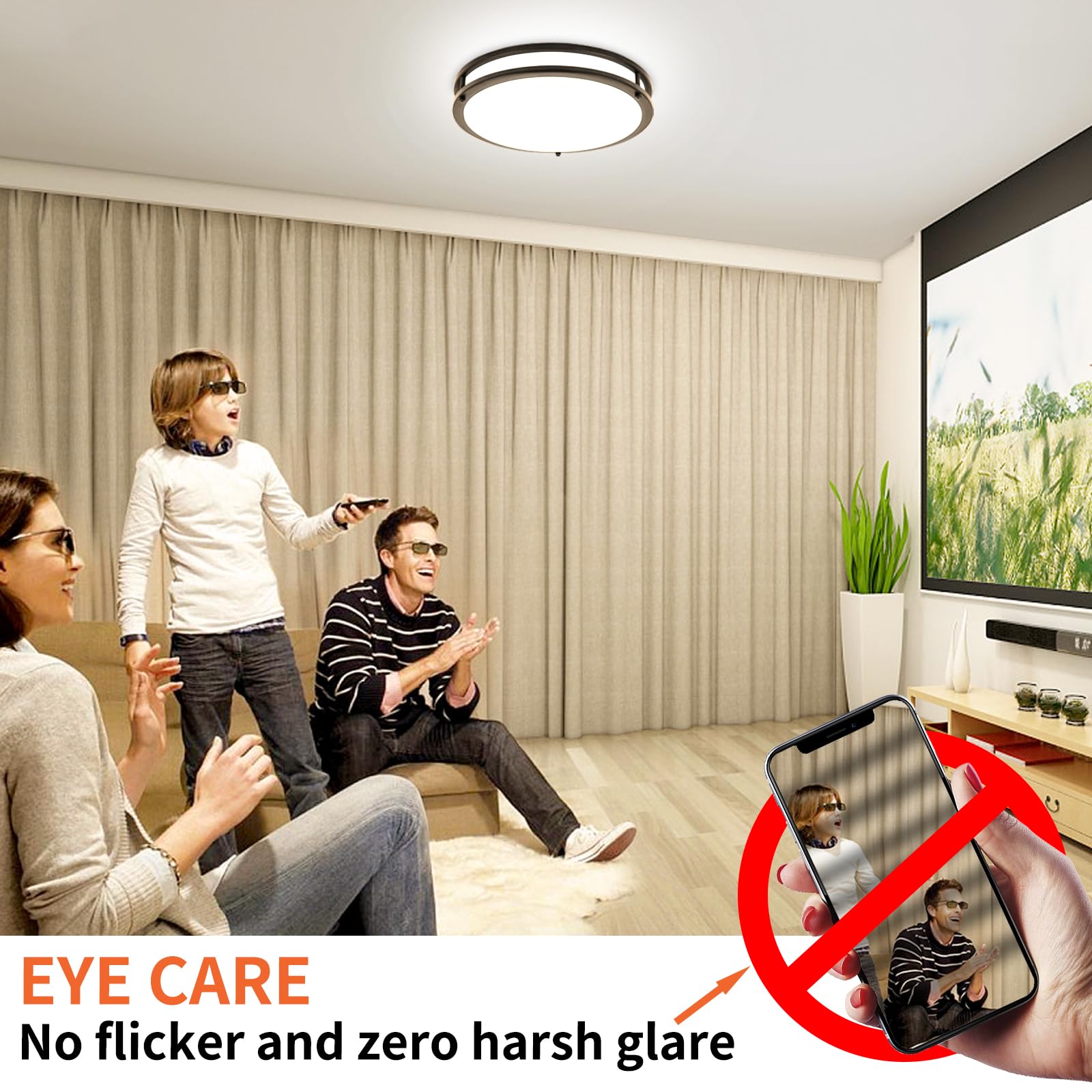 さばみそ｜Olika LED CEILING LIGHT 2 13Inch 36W Ceiling Light Fixtures 2 Packs, 5CCT Flush Mount