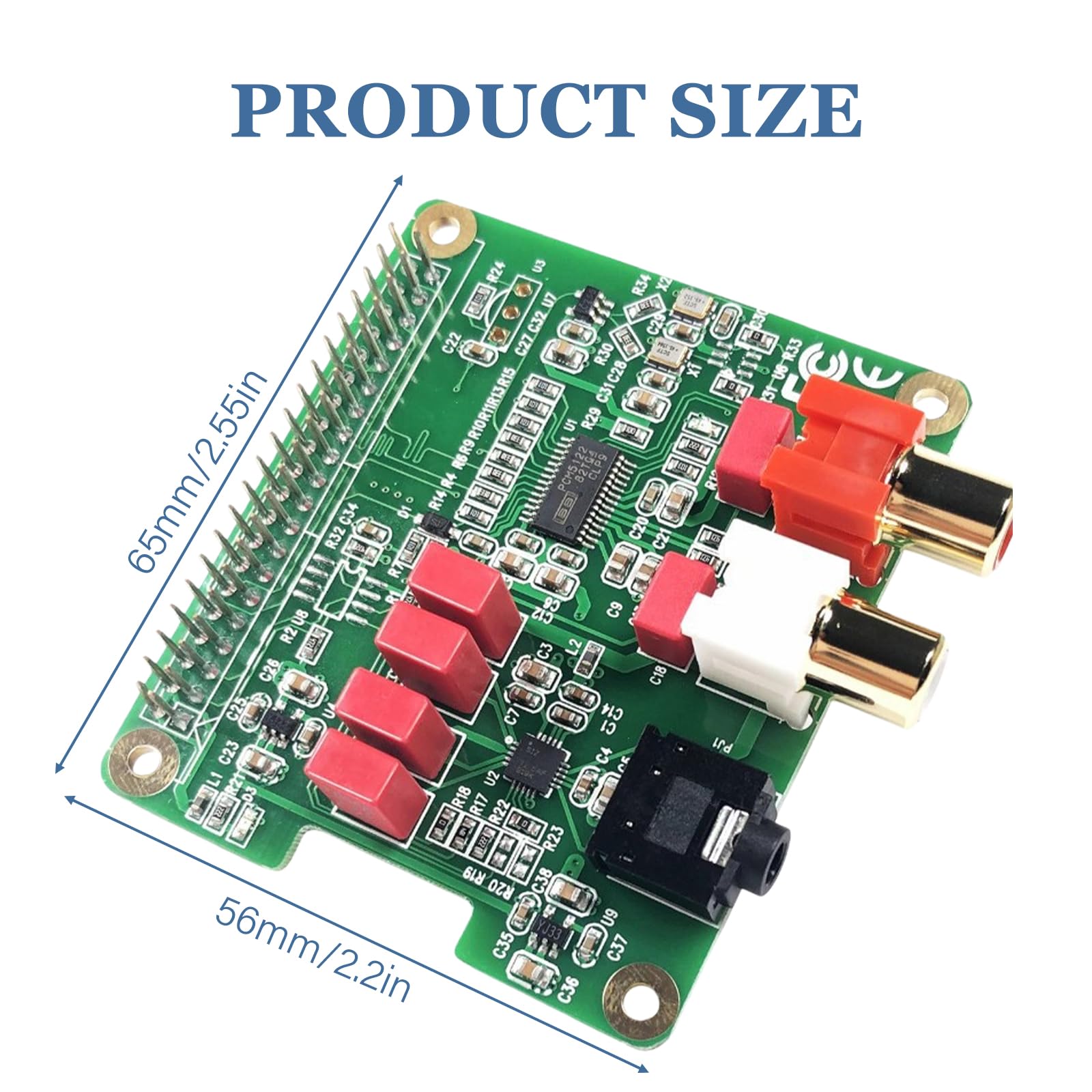 HiFi DAC HAT per Raspberry Pi 5/4/3B+/Zero, scheda audio PCM5122, 384 kHz/32 bit HiFi Sound Shield con uscita RCA e 3,5 mm, doppio oscillatore e DOP, 112 dB SNR