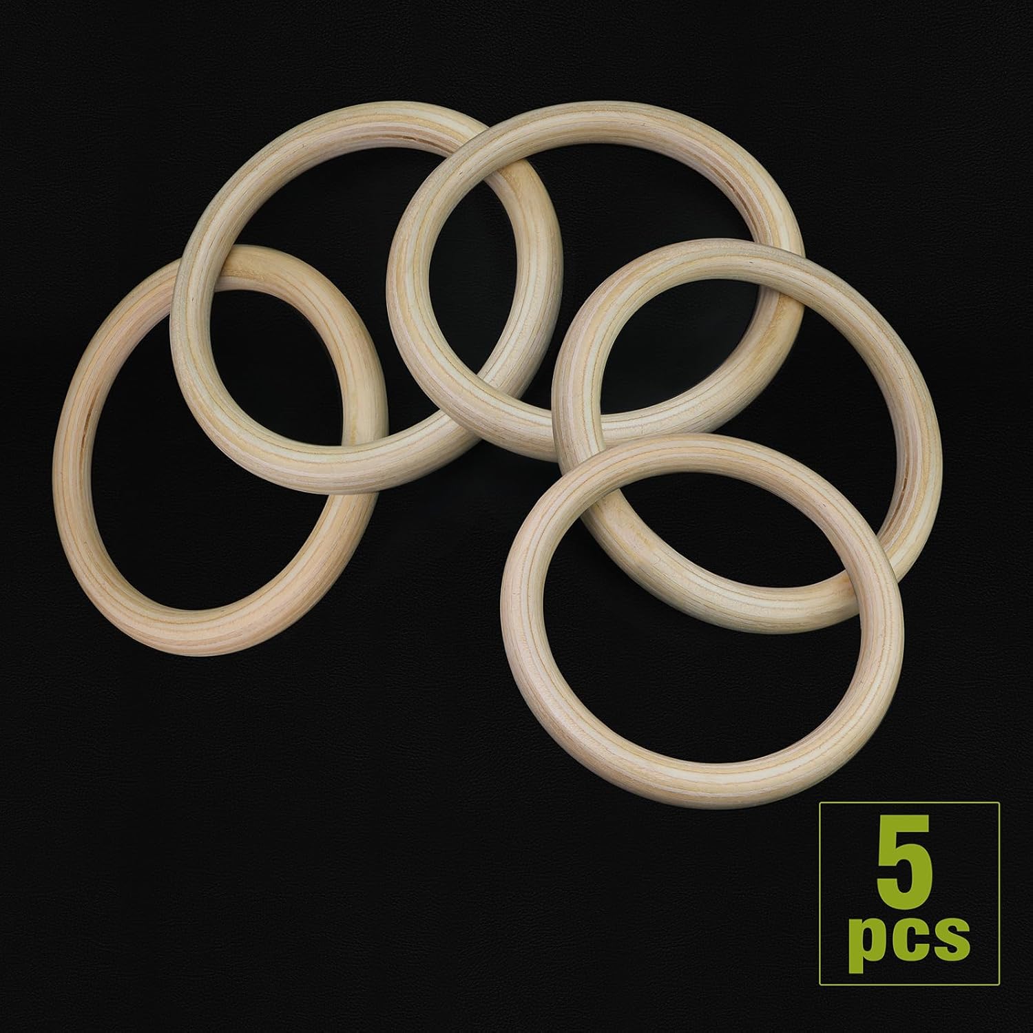 FoDau770 5pcs Natural Beech Wooden Rings, Unfinished Solid Wood Rings Heavy Duty Wood Circles, Macrame Craft Circles for Party, Home Decor & DIY Making - Outer Diameter: 8 Inch