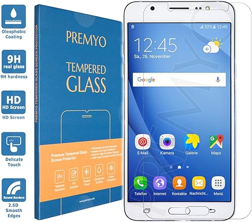 PREMYO Pellicola Vetro Temperato Compatibile con Samsung Galaxy 2016 Protezione Schermo Durezza Bordi 2 5D Anti-Graffi Bolle Impronte PREMYO Pellicola Vetro Temperato Compatibile con Samsung Galaxy 2016 Protezione Schermo Durezza Bordi 2 5D Anti-Graffi Bolle Impronte