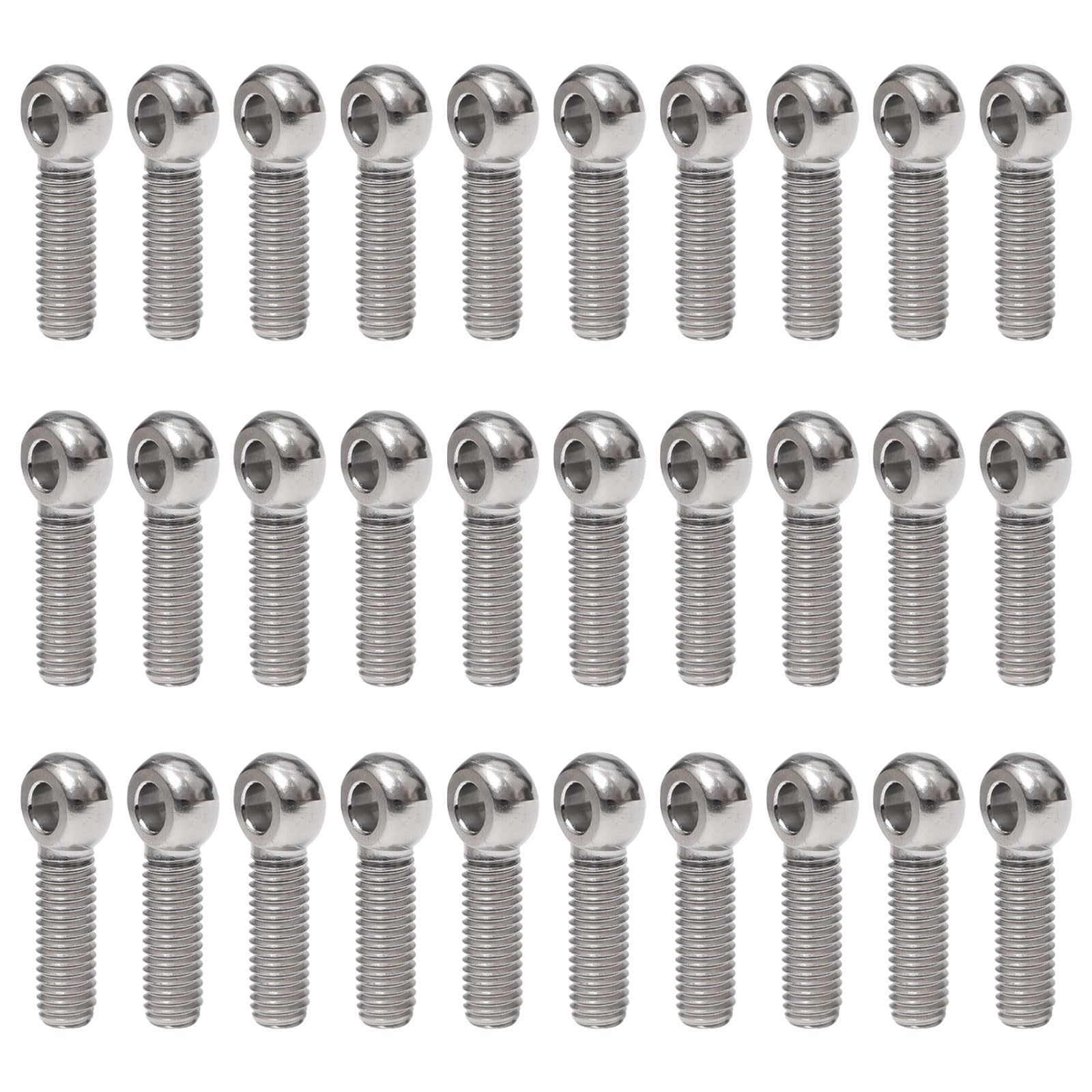 30 Pezzi Bullone a Occhiello M8 Inox Viti a Occhiello con Filettatura Bullone Girevole Vite ad Anello Piccole per la Produzione Automobilistica e il Collegamento di Tubazioni